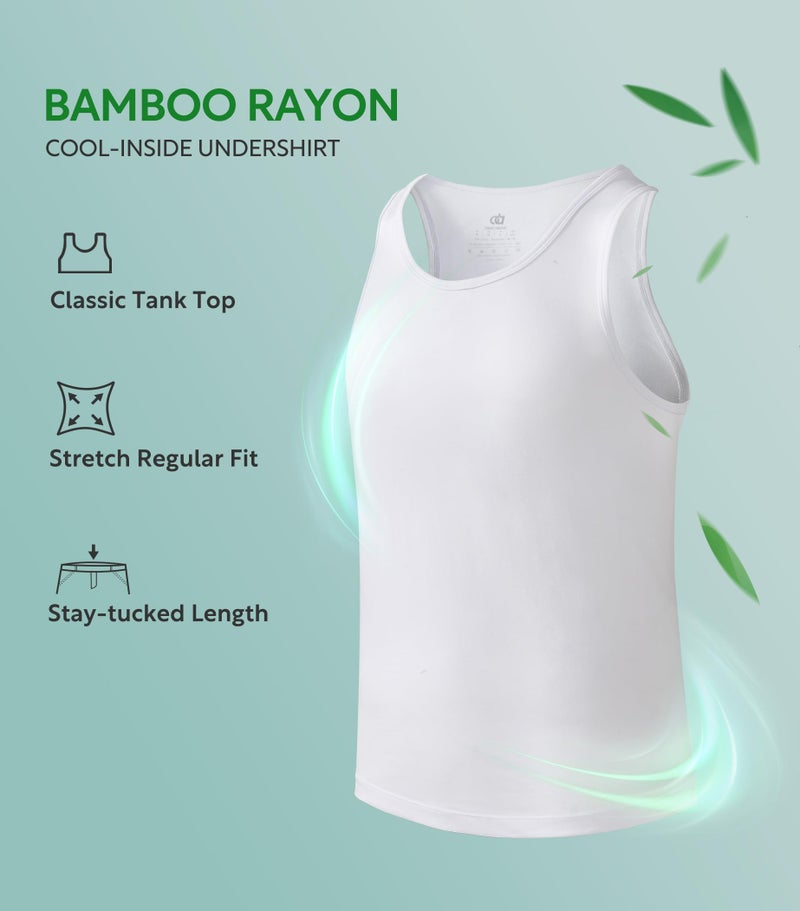 DAVID ARCHY Men's Tank Top Bamboo Rayon Undershirts Tank Shirt Moisture-Wicking A-Shirt for Men, 3-Pack (XL, Black/White/Light Gray) - Image 3